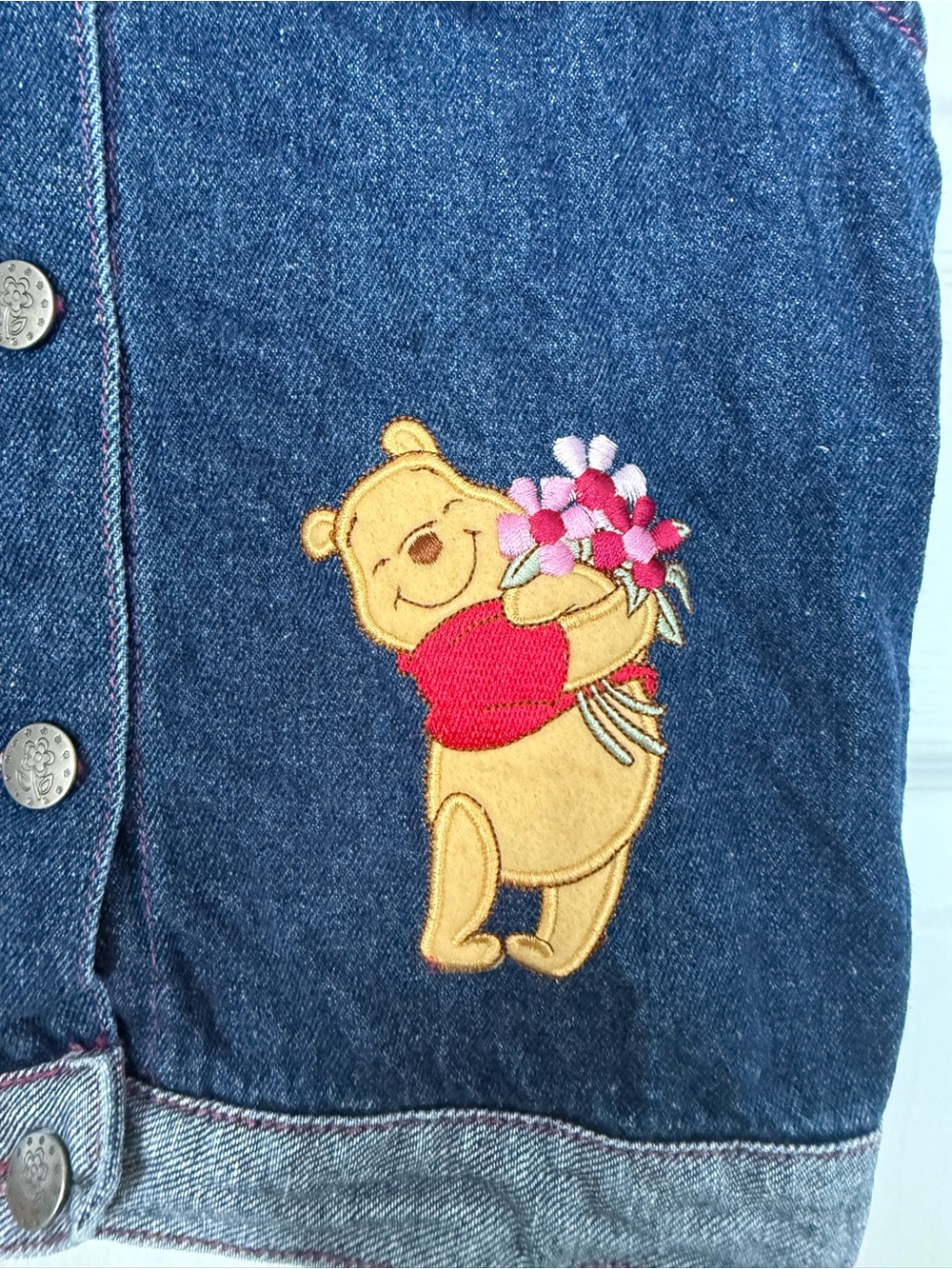 Winnie The Pooh Y2K Denim Vest Size 4t - Picture 3 of 4